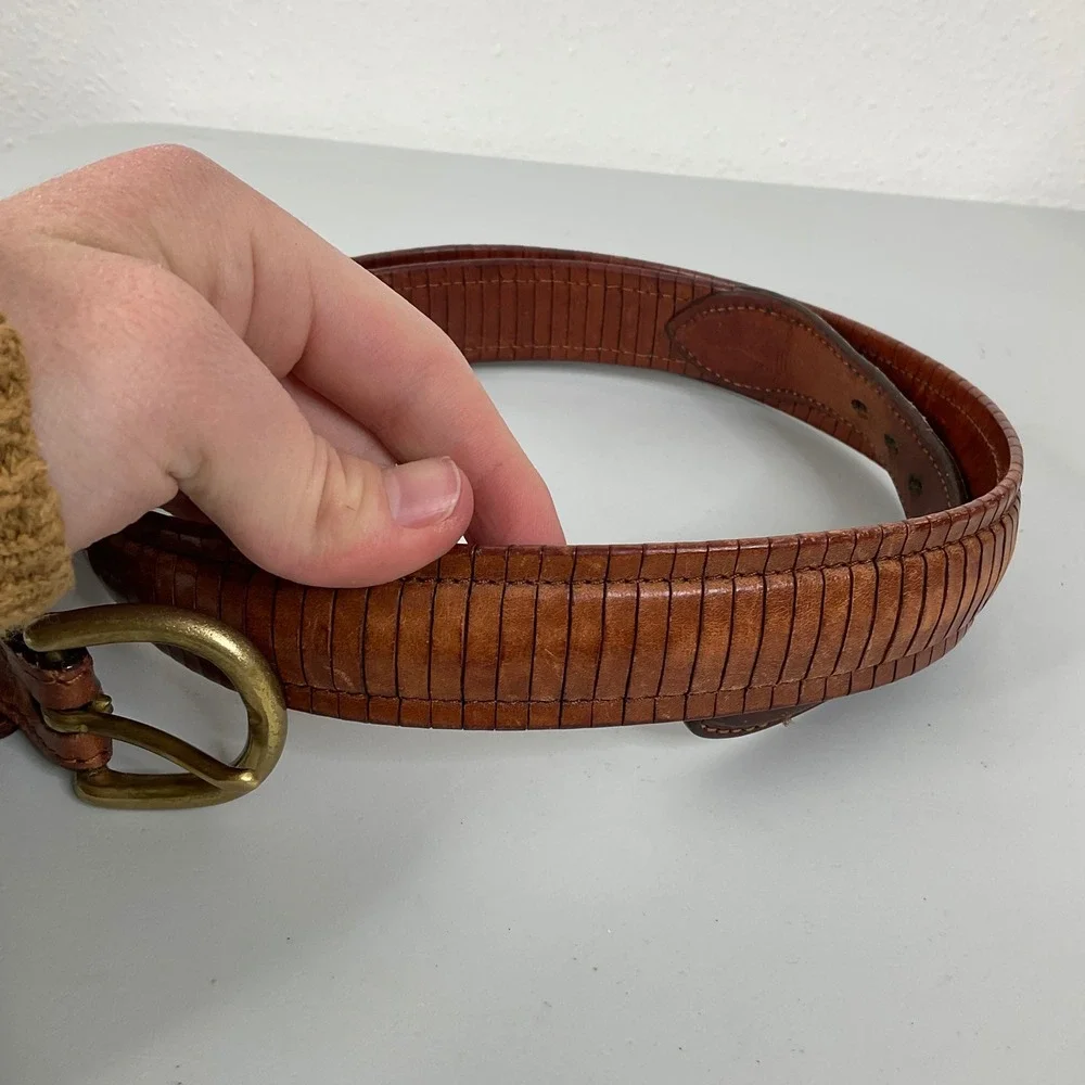 Brighton Brown Leather Belt Size 38‎